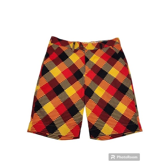 Loudmouth Golf Other - Loudmouth Cheezburger Golf Shorts Orange Yellow Black Plaid Colorful Size 34